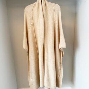 COLORBLOCK brand sweater/poncho, snap side detail, Cream, size M/L